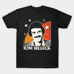 Tom Selleck Retro 70s Fade T-Shirt